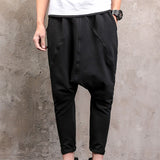 QDBAR Pure Color Hip-hop Loose Crotch Pants