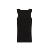 QDBAR Solid Stretch Skinny Crewneck Knit Tank Top