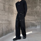 QDBAR Topstitched Metallic Layered Cargo Pants