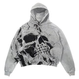 QDBAR Harajuku American Goth Hoodies Women Y2K New Goth Skull Printing Streetwear Hip Hop Couples Sweatshirt Clothes - High Quality