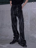 QDBAR Spring Autumn Cool Black Pencil Pants Men with Many Zippers Luxury Designer Clothing Trousers White Runway Fashion