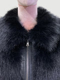 QDBAR Autumn Winter Short Black Thickened Warm Hairy Shaggy Pu leather Patchwork Faux Fox Fur Coat Women Fluffy Jacket