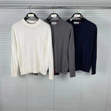 QDBAR TB Tom Autumn/Winter New Round Neck Wide Bar Sweater Men Women's Casual Fashionable Comfortable Long Sleeve Wool