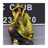 QDBAR 90s Streetwear Y2k Oversized Hoodie Hip Hop Punk Tie Dye Sports Long Sleeved Hoodie Printed Pullover Couple Sweatshirt Jacket Goth Streetwear