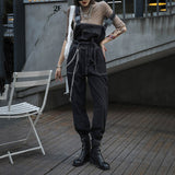 QDBAR Technical Black Topstitch Jumpsuit