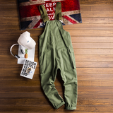 QDBAR Vintage Casual Multi-Pocket Jumpsuits