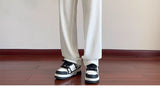 QDBAR Draping Texture Straight Pants Men's 2024 Summer New Fashionable Floor Trousers Loose Casual Ice Silk Pants