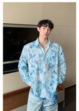 QDBAR 2024 Fall Fashion Niche Design Sense Floral Shirt Men's 2024 Summer New Fashionable Casual Loose Long-sleeved Sun-protective Jacket