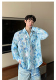 QDBAR 2024 Fall Fashion Niche Design Sense Floral Shirt Men's 2024 Summer New Fashionable Casual Loose Long-sleeved Sun-protective Jacket