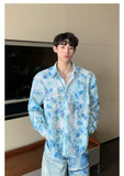 QDBAR 2024 Fall Fashion Niche Design Sense Floral Shirt Men's 2024 Summer New Fashionable Casual Loose Long-sleeved Sun-protective Jacket