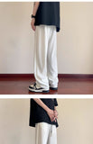 QDBAR Draping Texture Straight Pants Men's 2024 Summer New Fashionable Floor Trousers Loose Casual Ice Silk Pants