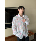 QDBAR 2024 Fall Fashion Niche Design Sense Floral Shirt Men's 2024 Summer New Fashionable Casual Loose Long-sleeved Sun-protective Jacket