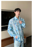 QDBAR 2024 Fall Fashion Niche Design Sense Floral Shirt Men's 2024 Summer New Fashionable Casual Loose Long-sleeved Sun-protective Jacket