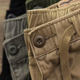 QDBAR Summer Loose Five-point Pants American Style Retro Khaki Workwear Mid-length Pants Casual Drawstring Ami Khaji Casual Shorts For Men