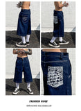 QDBAR American West Coast Denim Shorts Men's Summer 2024 New Fashion Brand Loose Washed Cut Casual Pants