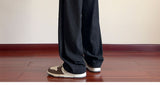 QDBAR Draping Texture Straight Pants Men's 2024 Summer New Fashionable Floor Trousers Loose Casual Ice Silk Pants