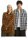 QDBAR 2024 Fall Fashion Trendy Brand American Plaid Shirt Jacket Men's Lazy Style 2023 Spring And Autumn New Style Top Plaid Retro Casual Shirt