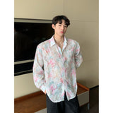 QDBAR 2024 Fall Fashion Niche Design Sense Floral Shirt Men's 2024 Summer New Fashionable Casual Loose Long-sleeved Sun-protective Jacket